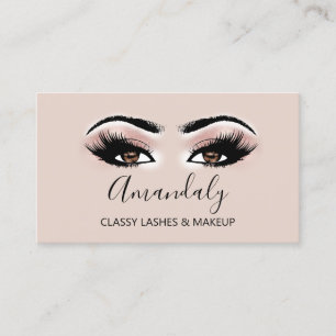 Professionell Makeup Artist Brown Eyelash Guld VIP Visitkort