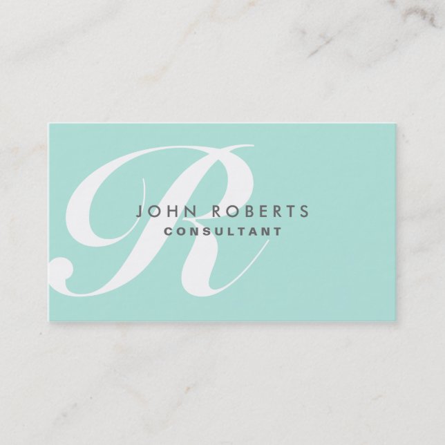 Professionell Makeup Artist Elegant Monogram Blue Visitkort (Framsida)