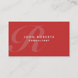 Professionell Makeup Artist Elegant Monogram Red Visitkort