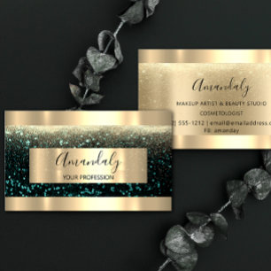 Professionell Makeup Artist Event Planner Guld Tea Visitkort
