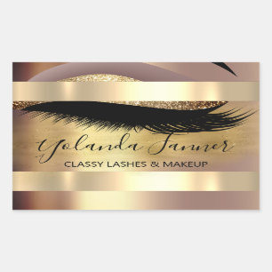 Professionell Makeup Artist Eyelash Boutique Rektangulärt Klistermärke