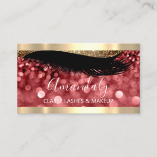Professionell Makeup Artist Eyelash Burgundy Red Visitkort