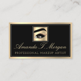 Professionell Makeup Artist Eyelash Guld Black Visitkort