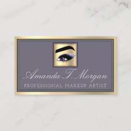 Professionell Makeup Artist Eyelash Guld Eggplant Visitkort
