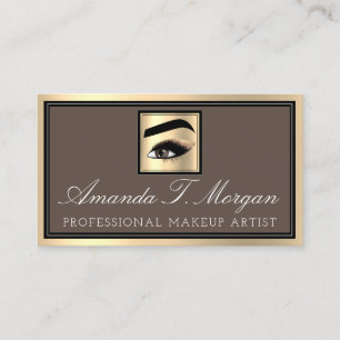 Professionell Makeup Artist Eyelash Guld Kaffe Bro Visitkort