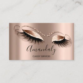 Professionell Makeup Artist Eyelash Guld Ro Visitkort