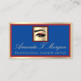 Professionell Makeup Artist Eyelash Guld Royal Blu Visitkort
