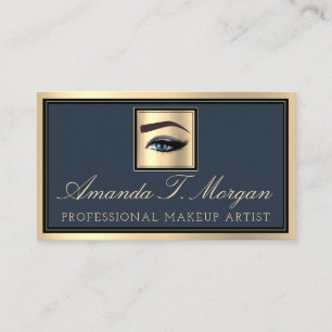 Professionell Makeup Artist Eyelash Guld Smoky Blu Visitkort