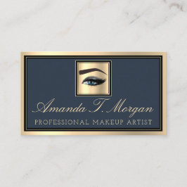 Professionell Makeup Artist Eyelash Guld Smoky Blu Visitkort