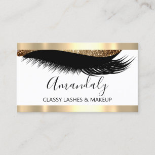 Professionell Makeup Artist Eyelash Guld White VIP Visitkort
