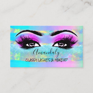 Professionell Makeup Artist Eyelash Logotyp Rosa H Visitkort