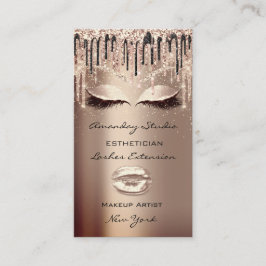 Professionell Makeup Artist Eyelash Ro Guld Visitkort