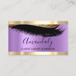 Professionell Makeup Artist Eyelash Ro Lila Visitkort