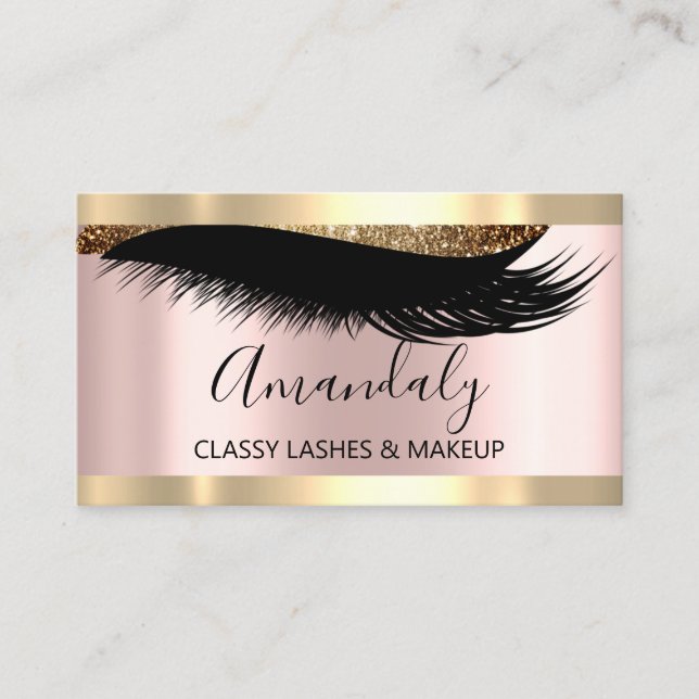 Professionell Makeup Artist Eyelash Ro Modern Visitkort (Framsida)