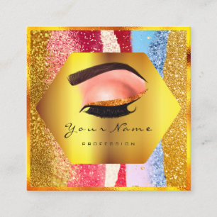 Professionell Makeup Artist Eyelash Studio Brow Fyrkantigt Visitkort