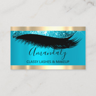 Professionell Makeup Artist Eyelash Unique Blue Visitkort
