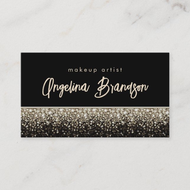Professionell Makeup Artist Glamor Glitter Card Visitkort (Framsida)
