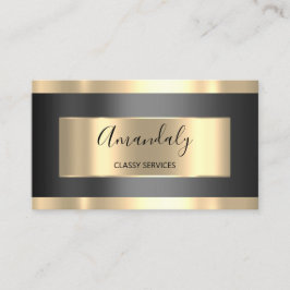 Professionell Makeup Artist Grått Black Guld Lash Visitkort