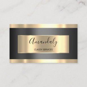 Professionell Makeup Artist Grått Black Guld Lash Visitkort