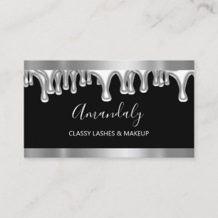 Professionell Makeup Artist Grått Silver Eyelash Visitkort