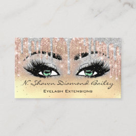 Professionell Makeup Artist Grönt Eyelash Blue Gul Visitkort