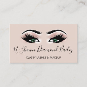 Professionell Makeup Artist Grönt Eyelash Guld VI Visitkort