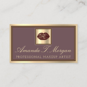Professionell Makeup Artist Guld Chocolate Lip Kis Visitkort