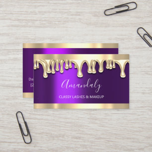 Professionell Makeup Artist Guld Lila Viole Nagel Visitkort