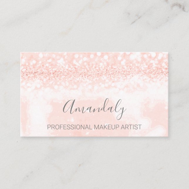 Professionell Makeup Artist Kiss Läppar  Glitter Visitkort (Framsida)