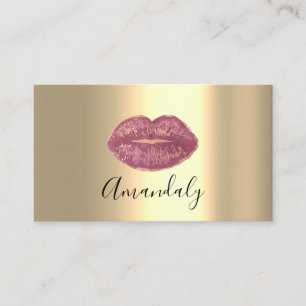 Professionell Makeup Artist Kiss Läppar Rosa Lux Visitkort