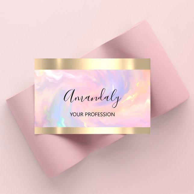 Professionell Makeup Artist Lash Guld Holograph Visitkort (Skapare uppladdad)