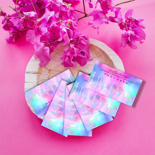 Professionell Makeup Artist Lash Holograph Social Visitkort (Skapare uppladdad)