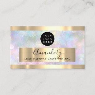 Professionell Makeup Artist Lash Logotyp Holograph Visitkort