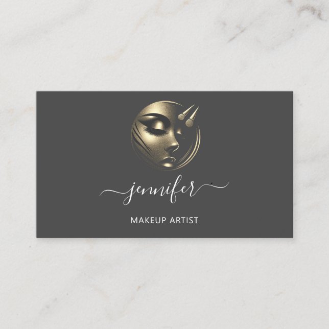 Professionell Makeup Artist Lash Logotyp QR Code G Visitkort (Framsida)