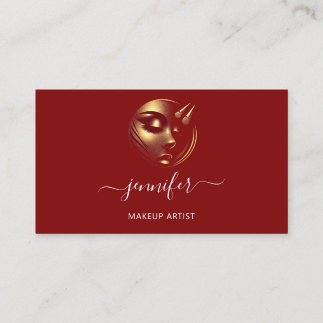 Professionell Makeup Artist Lash Logotyp QR Code R Visitkort (Framsida)