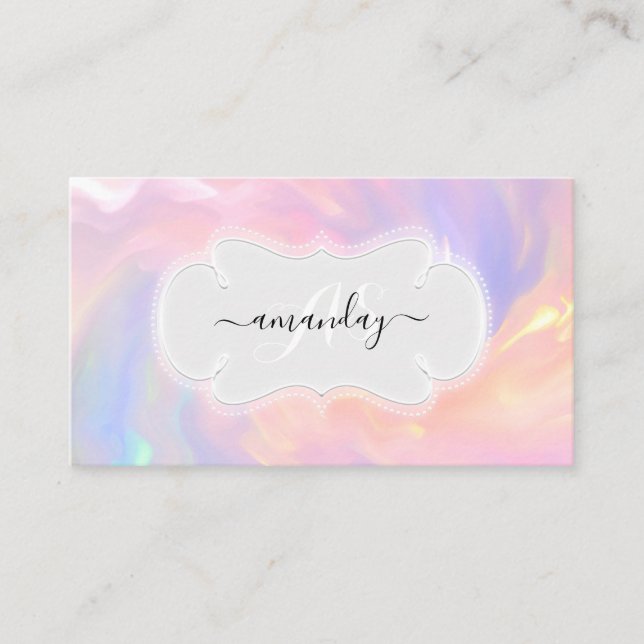 Professionell Makeup Artist Nagel Lash Holograph Visitkort (Framsida)