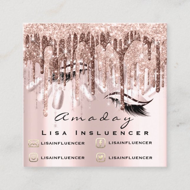 Professionell Makeup Artist Nagel Manilockdrivruti Fyrkantigt Visitkort (Framsida)