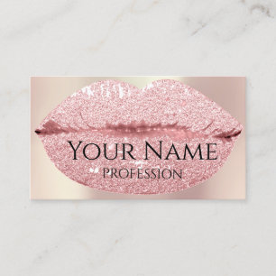 Professionell Makeup Artist Ro Glitter Läppar Kiss Visitkort