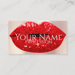 Professionell Makeup Artist Ro Glitter Läppar Red Visitkort