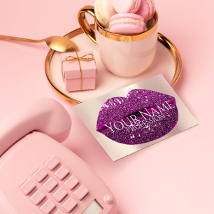 Professionell Makeup Artist Ro Glitter Lip Berry Visitkort