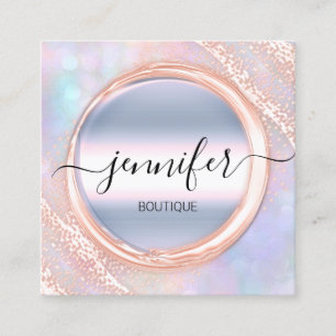 Professionell Makeup Artist Ro Holograph Logotyp Fyrkantigt Visitkort