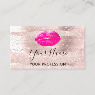 Professionell Makeup Artist Ro Kiss Lip Rosa Guld Visitkort