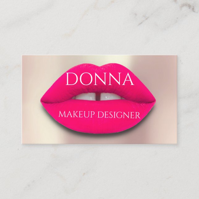 Professionell Makeup Artist Ro Lip Rosa QR-kod Visitkort (Framsida)