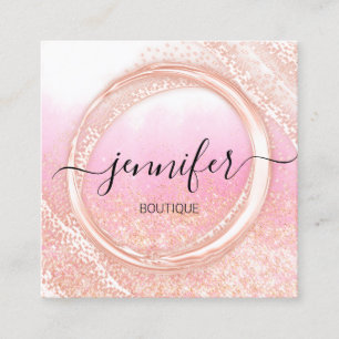 Professionell Makeup Artist Ro Ombre Guld Logotyp Fyrkantigt Visitkort