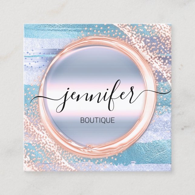 Professionell Makeup Artist Ro Pastels Logotyp Fyrkantigt Visitkort (Framsida)