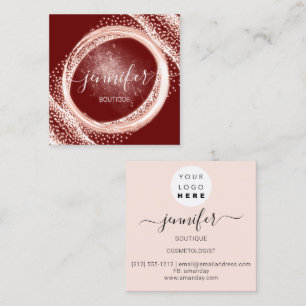 Professionell Makeup Artist Ro Ruby Powder Logotyp Fyrkantigt Visitkort