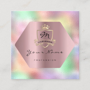 Professionell Makeup Artist Royal Monogram Ram Fyrkantigt Visitkort