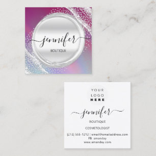 Professionell Makeup Artist Silver Silver Grått L Fyrkantigt Visitkort