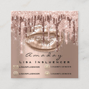 Professionell Makeup ArtistDricks Glitter Social L Fyrkantigt Visitkort