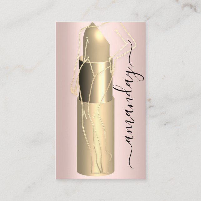 Professionell Makeup Body Lipstick QR-kod Ro Visitkort (Framsida)